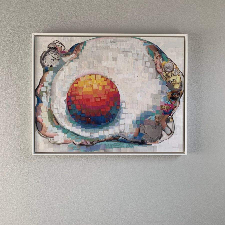 Framed egg painting