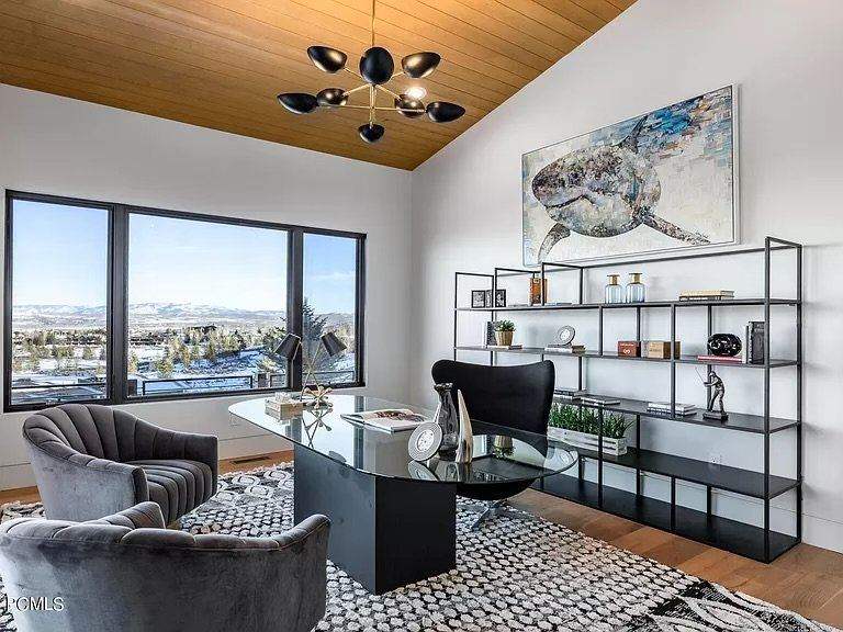 Shark collage in a mountain home living room